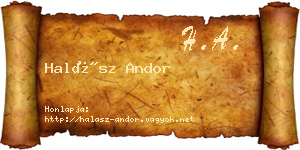 Halász Andor névjegykártya