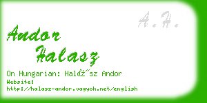 andor halasz business card